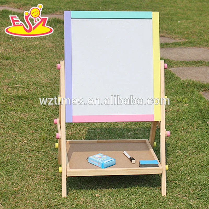 wholesale hottest sale double sided wooden toddler drawing board for baby W12B048B