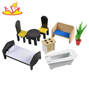 2020 high quality preschool wooden 2 in 1 dolls house and kitchen for children W06A395