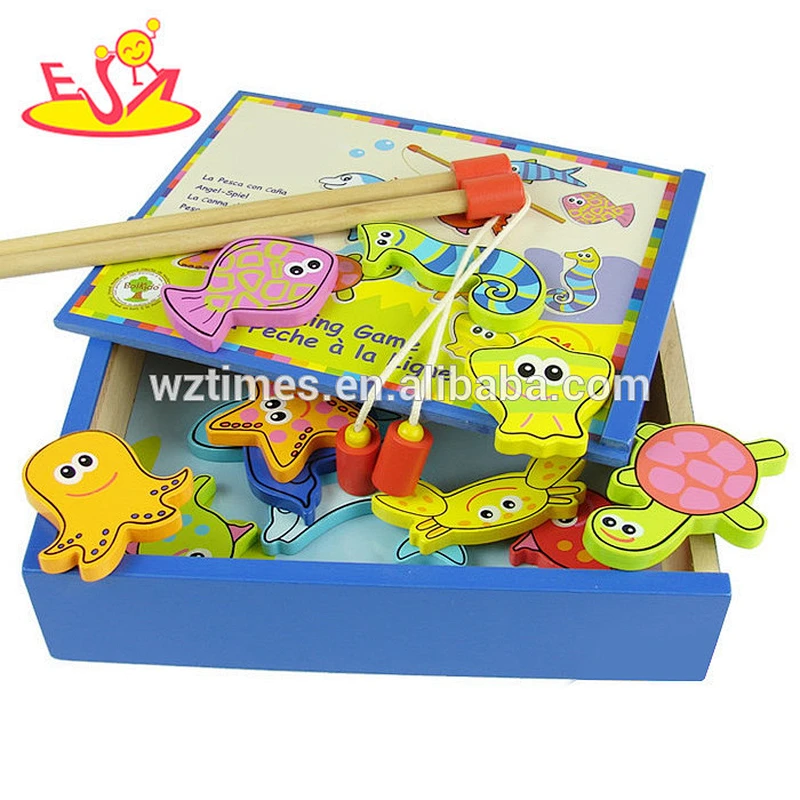 wholesale kids wooden magnetic fish toy children wooden magnetic fish toy W01A088