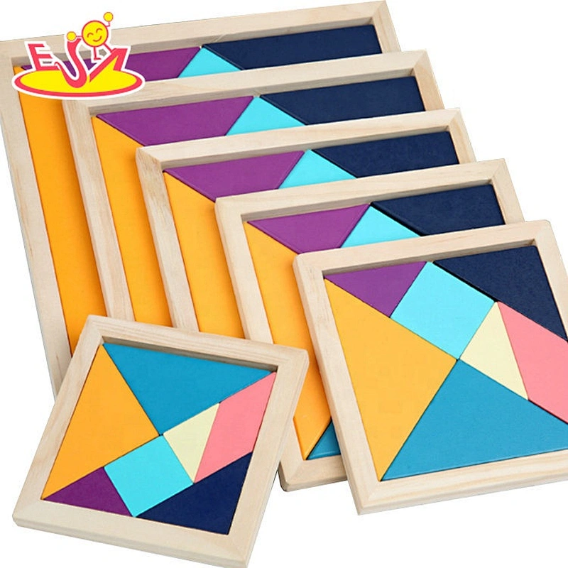 Customize preschool wooden tangram puzzle for toddlers W11D014
