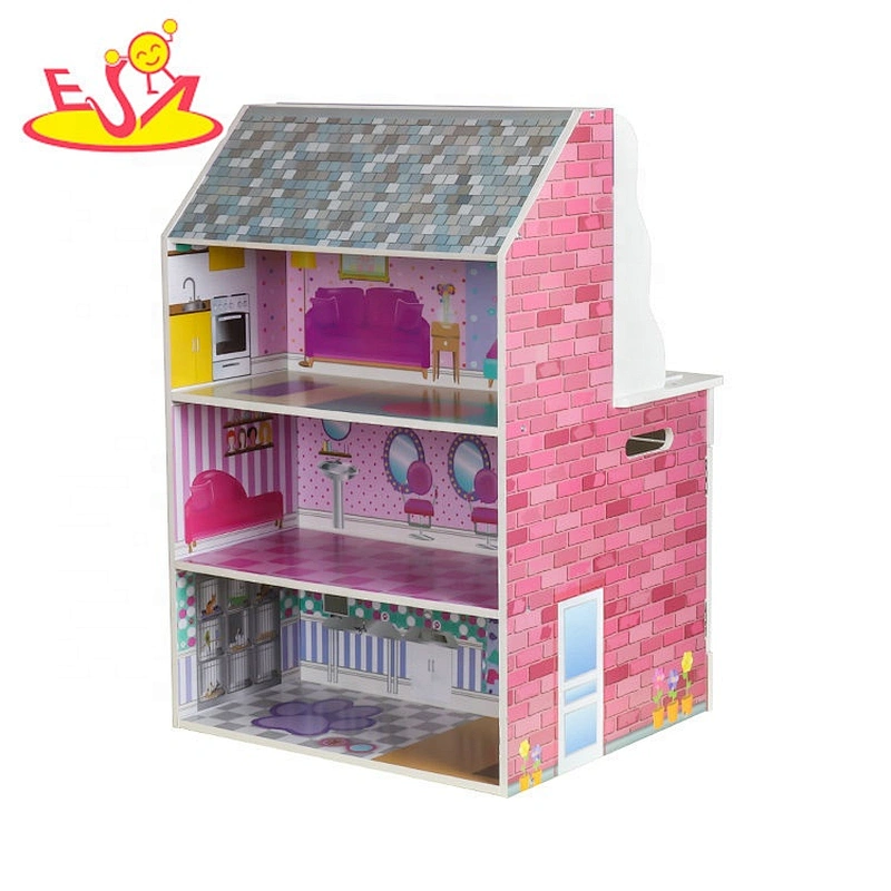 2020 New released kids wooden majestic mansion dollhouse for pretend W06A382
