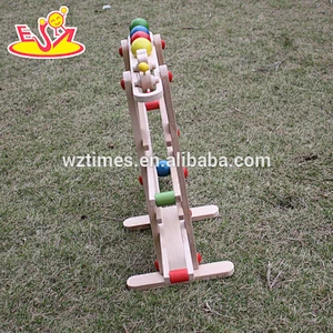 wholesale kids wooden rail toy funny baby wooden rail toy for preschool W04E002