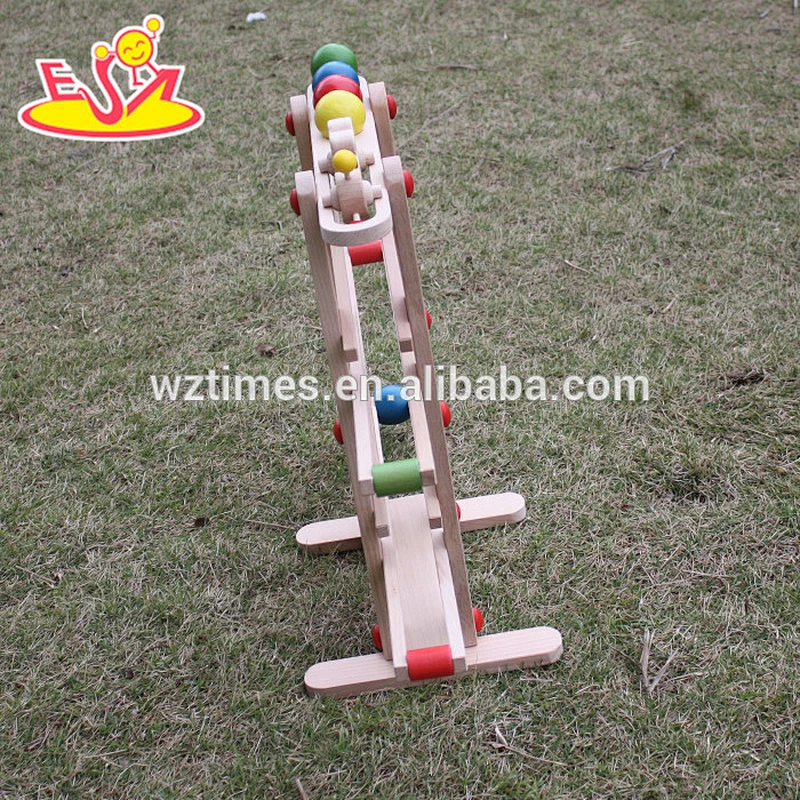wholesale kids wooden rail toy funny baby wooden rail toy for preschool W04E002