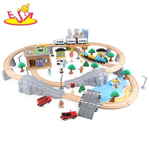 2020 wholesale 60 PCS educational wooden marble race track for kids W04E102