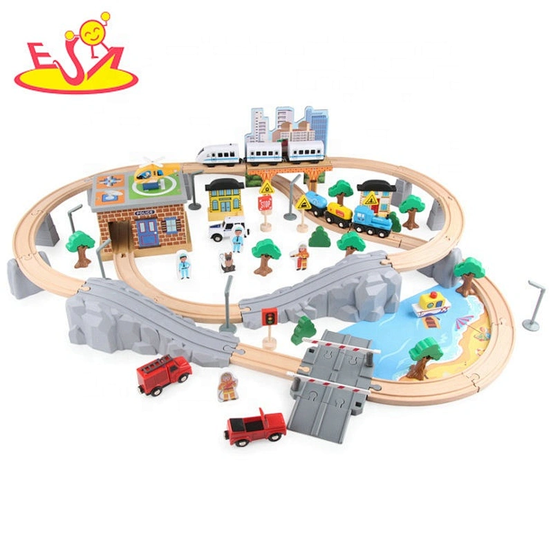 2020 wholesale 60 PCS educational wooden marble race track for kids W04E102