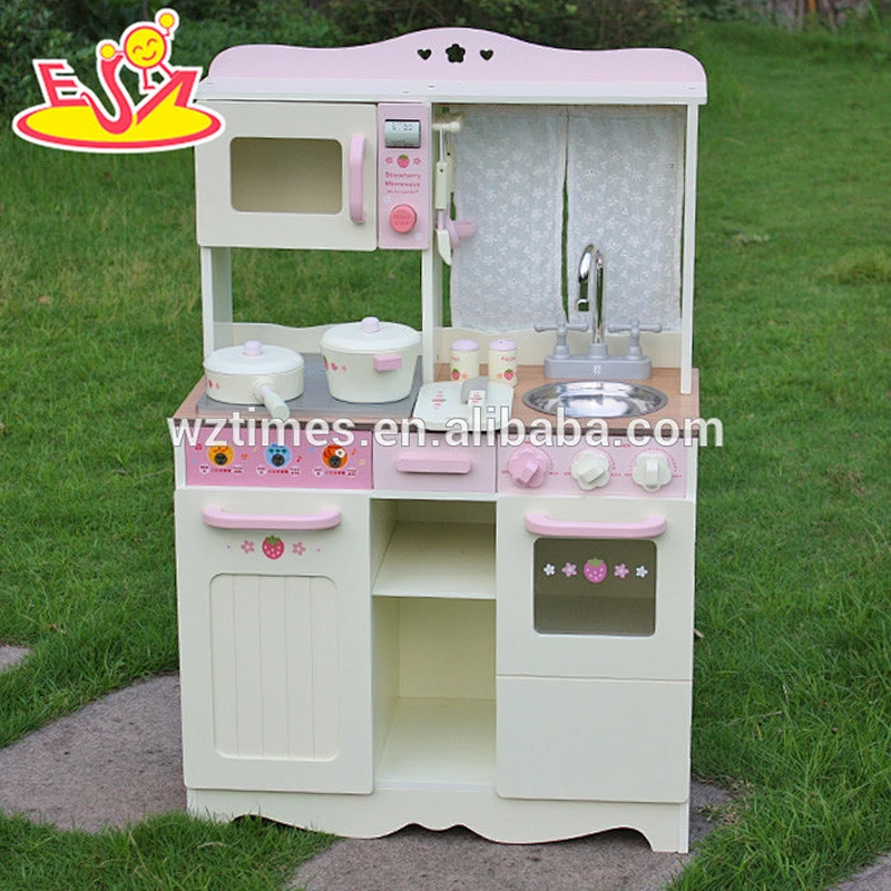 Venta al por mayor juego de rol de madera más popular para niños, cocina de juguete como regalo de vacaciones W10C058-Z