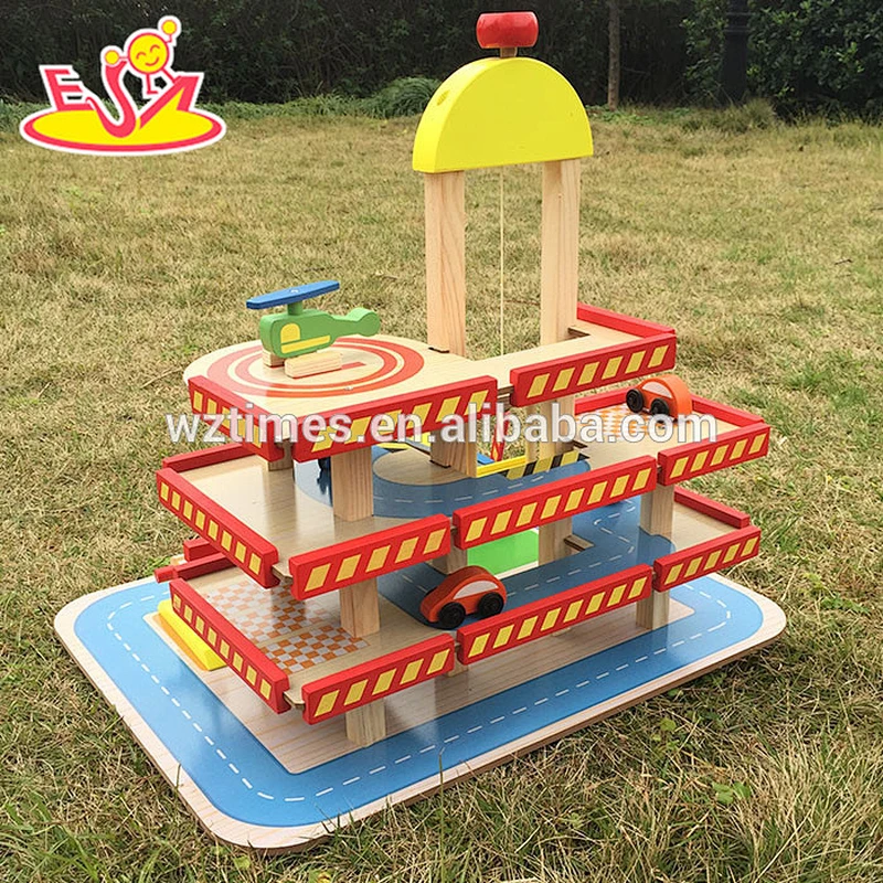 2018 Wholesale toddlers wooden car garage toy funny kids wooden car garage toy cheap children wooden car garage toy W04B034