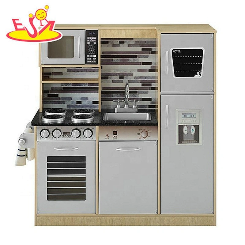 2019 New design kids large wooden toy kitchen play set for pretend cooking W10C458B