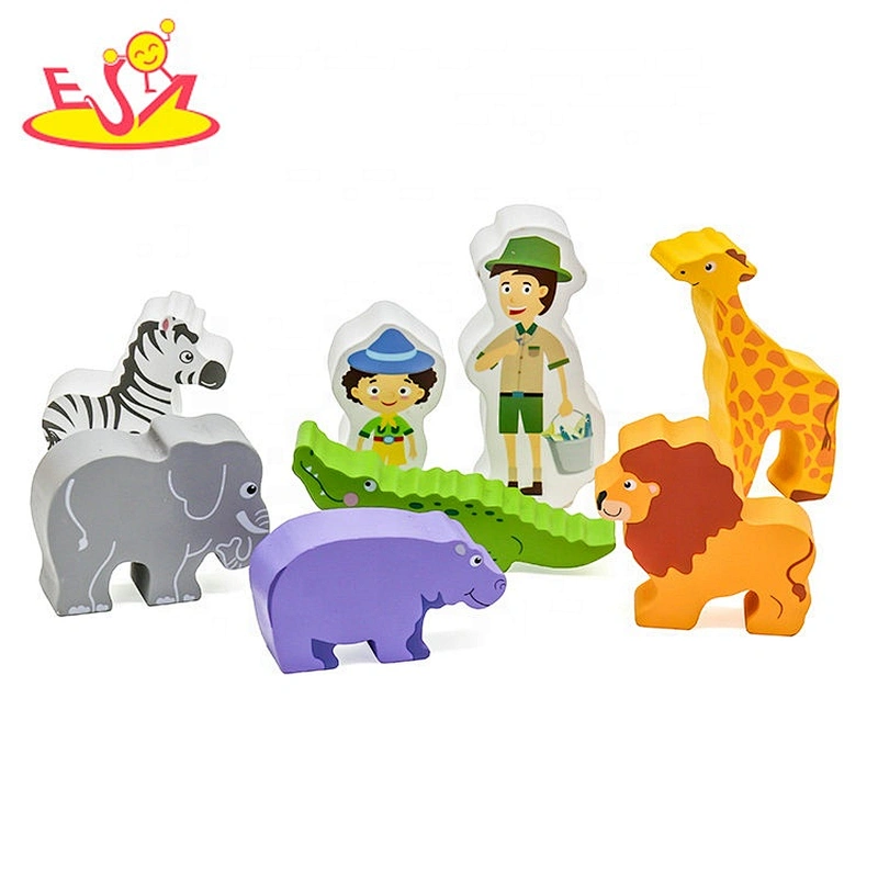 New fashion small wooden toy zoo playsets for children W06A384