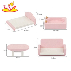 2020 high quality pretend play pink wooden doll house for kids W06A388