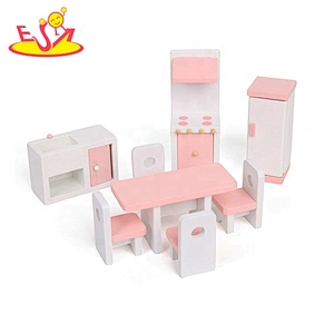 2020 top sale pink babies wooden doll house furniture for wholesale W06A387