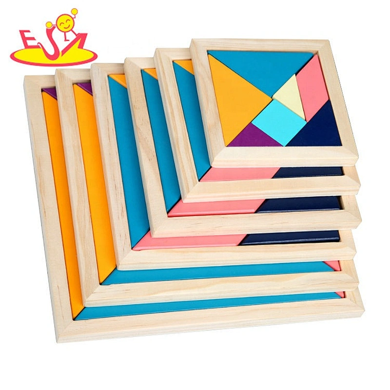 Customize preschool wooden tangram puzzle for toddlers W11D014