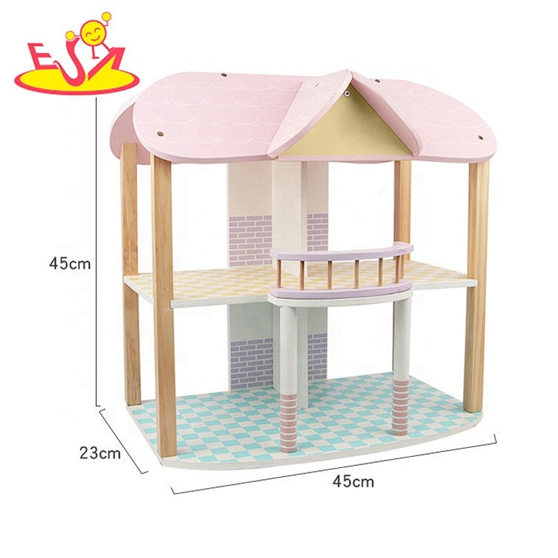 2020 wholesale pink creative wooden playhouse dolls for babies W06A385