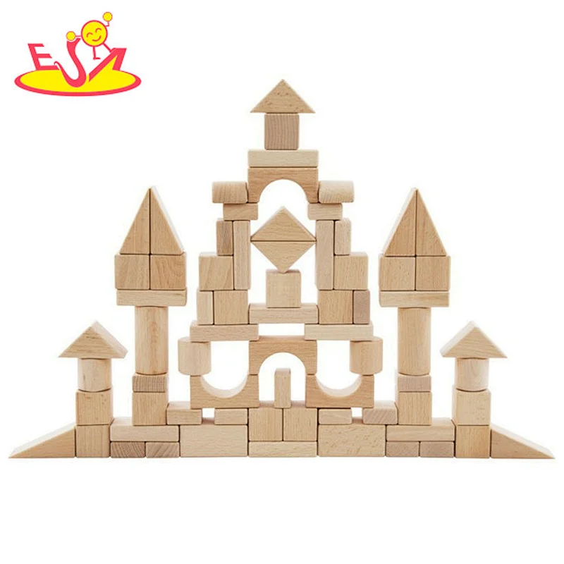 2020 wholesale children wooden shape blocks with box W13A215A