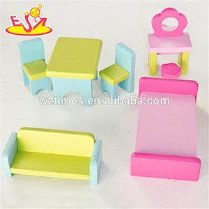 Wholesale most popular wooden girls dollhouse for kids' role play game W06A078