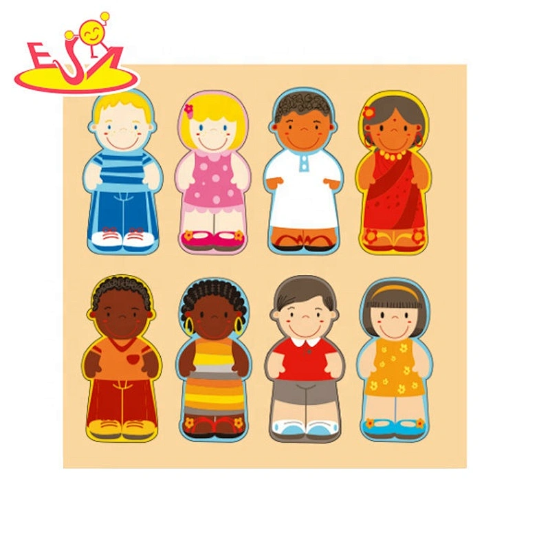 Customize preschool wooden human body puzzle for toddlers W14D116