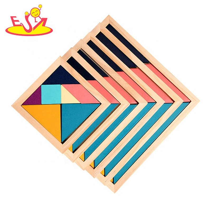 Customize preschool wooden tangram puzzle for toddlers W11D014