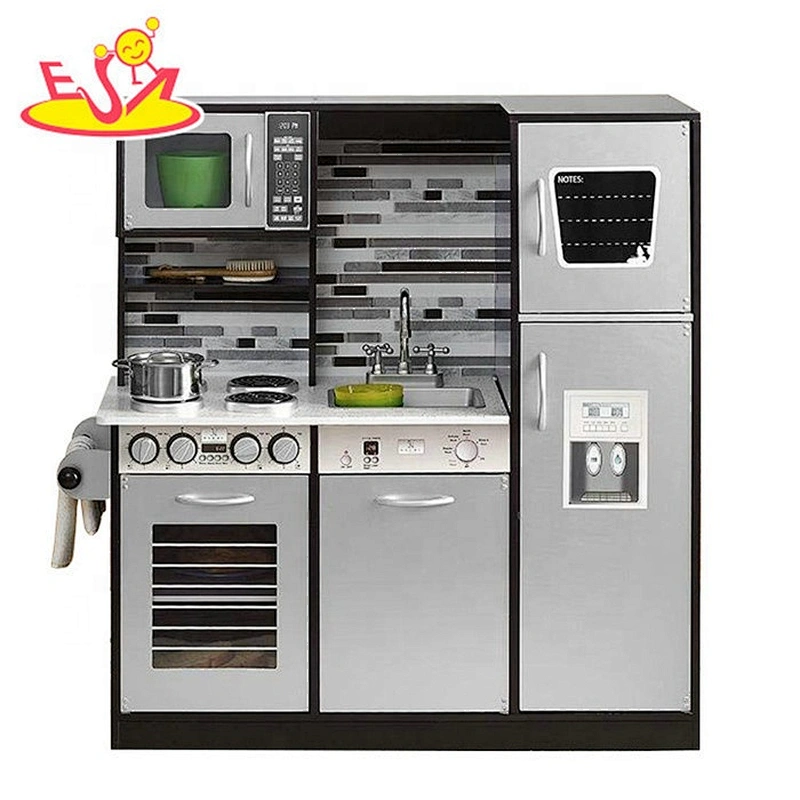 2019 New design kids large wooden toy kitchen play set for pretend cooking W10C458B