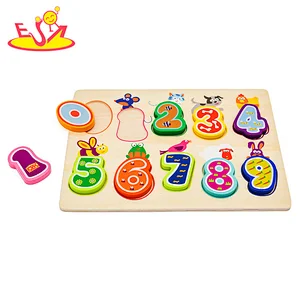 Ready To Ship math toys wooden number puzzles for children W14B111