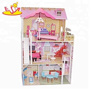 Spielen Sie Miniatur-Puppenhaus aus Holz für Kinder W06A215