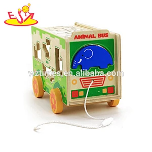 wholesale kids wooden toy animal building blocks for education W05C066