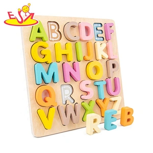 2020 Wholesale colored wooden shape matching blocks for kids W14A240