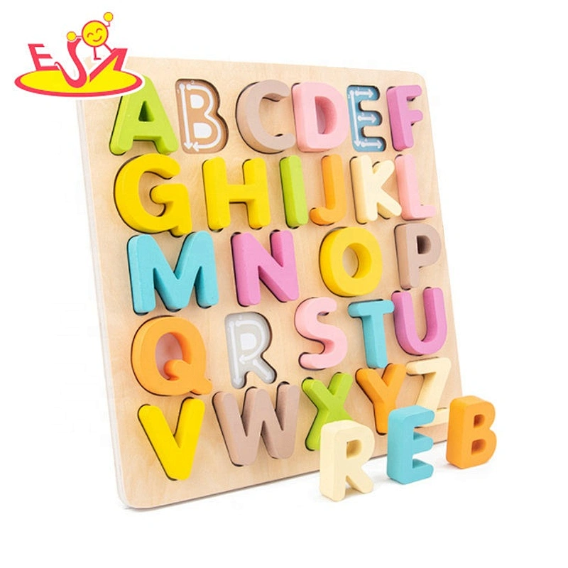 2020 Wholesale colored wooden shape matching blocks for kids W14A240