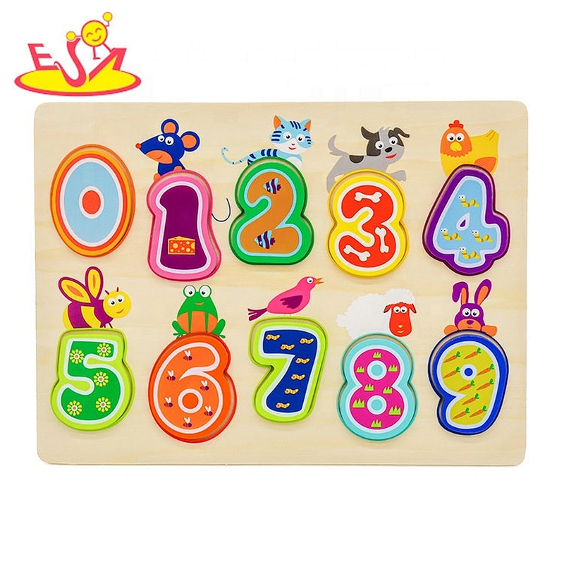 2019 Superseptember best 2 in 1 alphabet & number wooden animal puzzle games for kids W14B114