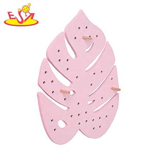 Decorative leaf wooden wall hanger for wholesale W09B102B