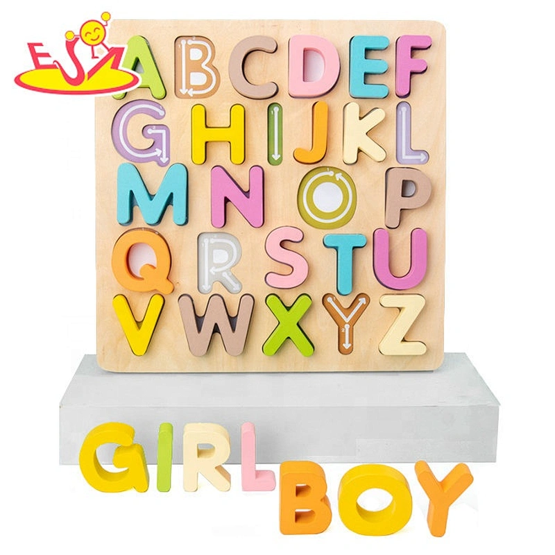 2020 Wholesale colored wooden shape matching blocks for kids W14A240