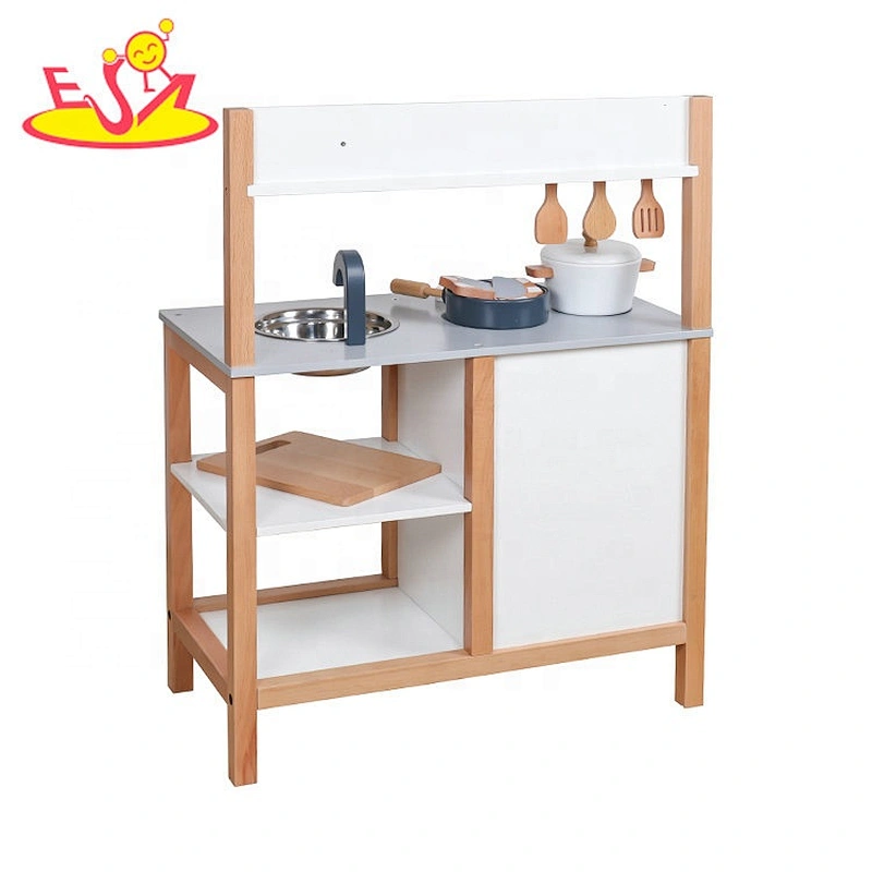 2019 New arrival children pretend play wooden kitchen set for girls W10C402