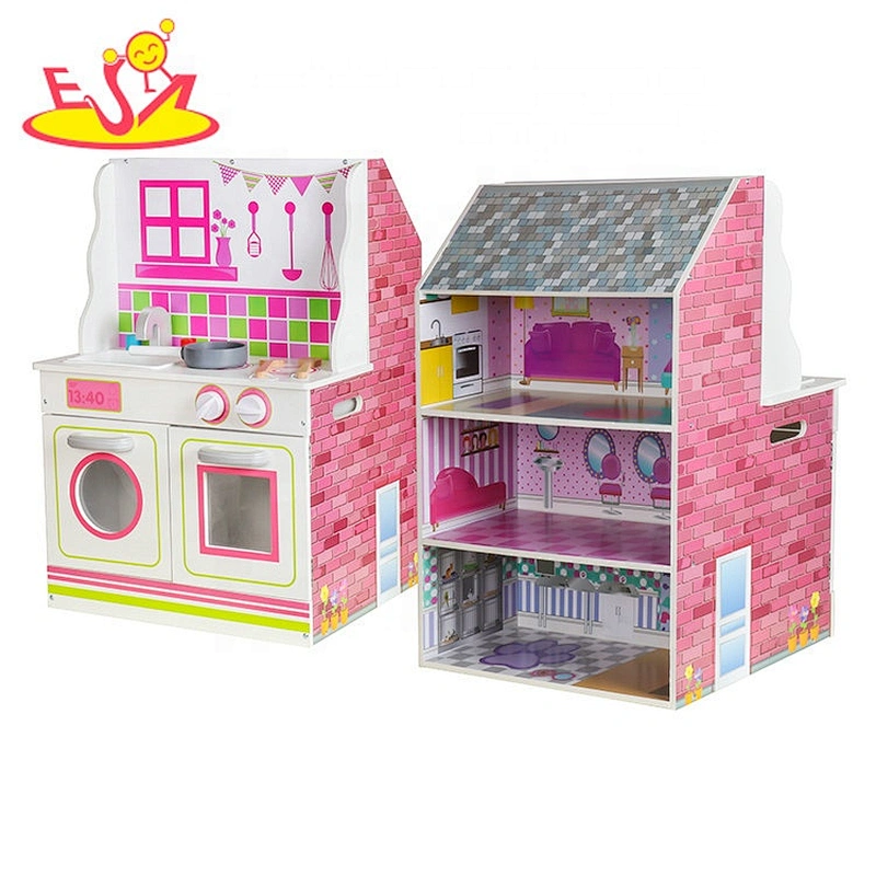 2020 New released kids wooden majestic mansion dollhouse for pretend W06A382