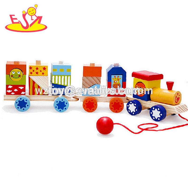 wholesale top fashion children drag wooden car toys for sale W05C012