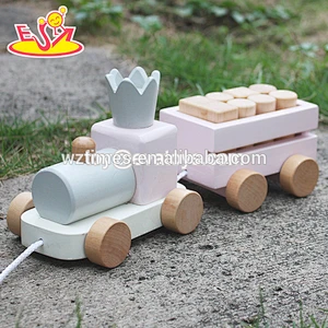 wholesale top fashion children drag wooden car toys for sale W05C012