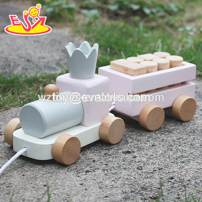 wholesale top fashion children drag wooden car toys for sale W05C012