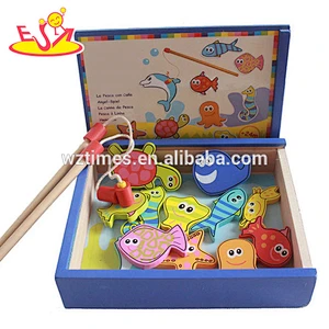 wholesale kids wooden magnetic fish toy children wooden magnetic fish toy W01A088