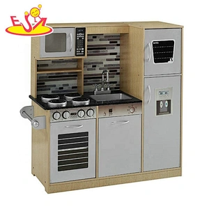 2019 New design kids large wooden toy kitchen play set for pretend cooking W10C458B