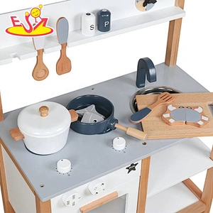2019 New arrival children pretend play wooden kitchen set for girls W10C402