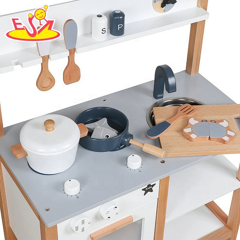 2019 New arrival children pretend play wooden kitchen set for girls W10C402
