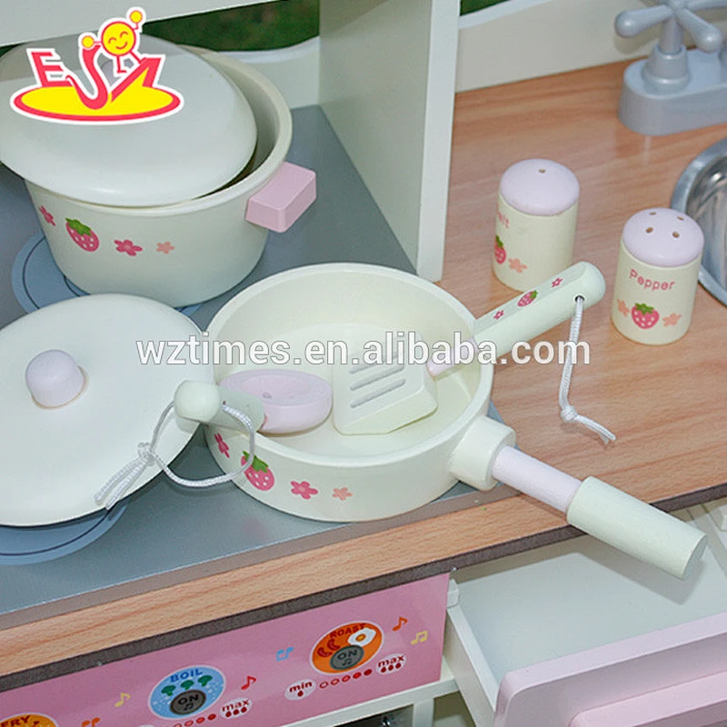 Venta al por mayor juego de rol de madera más popular para niños, cocina de juguete como regalo de vacaciones W10C058-Z