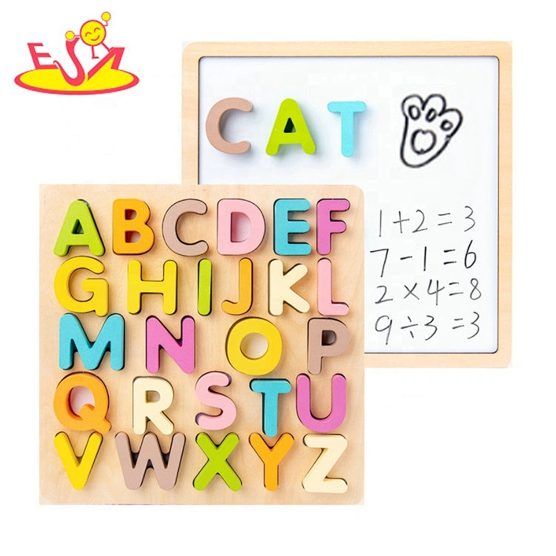 2020 Wholesale colored wooden shape matching blocks for kids W14A240