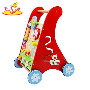 New design educational wooden baby toddler walker for push along W16E142