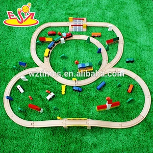 Wholesale wonderful wooden diy train tracks train railway toys for kids WJ276368