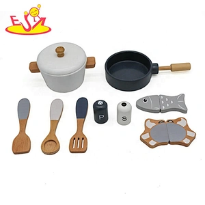 2019 New arrival children pretend play wooden kitchen set for girls W10C402