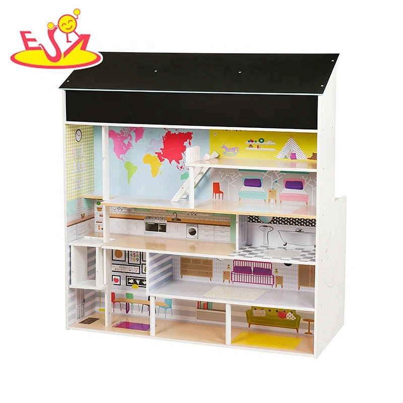 2020 New arrived 2in1 wooden miniature dollhouse kitchen for girls W06A383