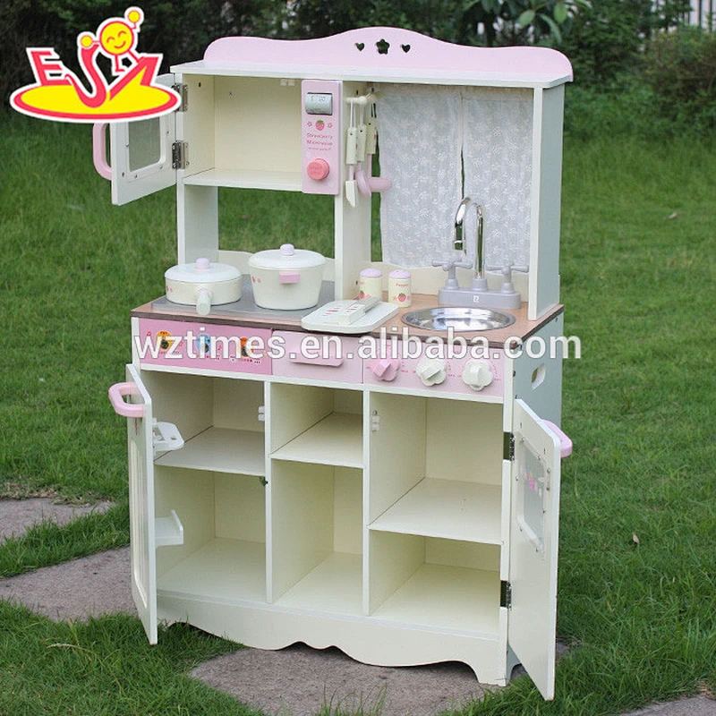 Venta al por mayor juego de rol de madera más popular para niños, cocina de juguete como regalo de vacaciones W10C058-Z