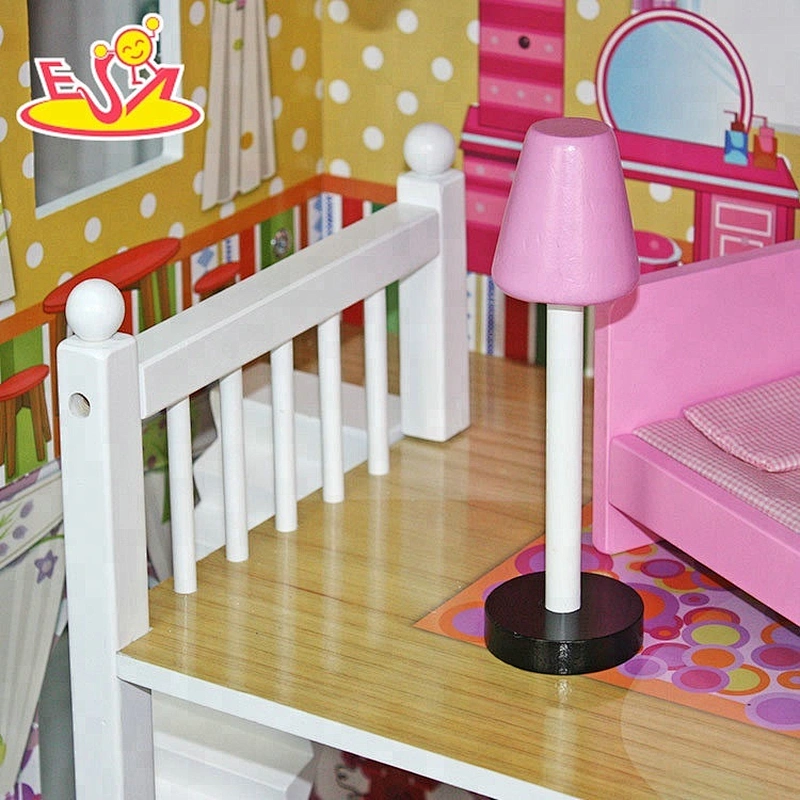 Spielen Sie Miniatur-Puppenhaus aus Holz für Kinder W06A215