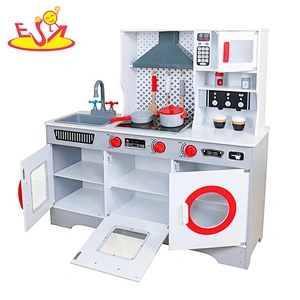 2019 New arrival big kids wooden play kitchen set with sounds W10C467