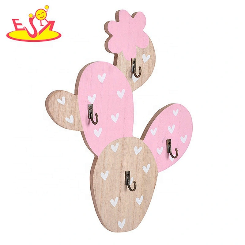 Customize cartoon wooden kids wall hooks for decorative W09B105