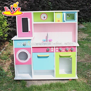 wholesale top fashion kids wooden pink play kitchen for sale W10C230